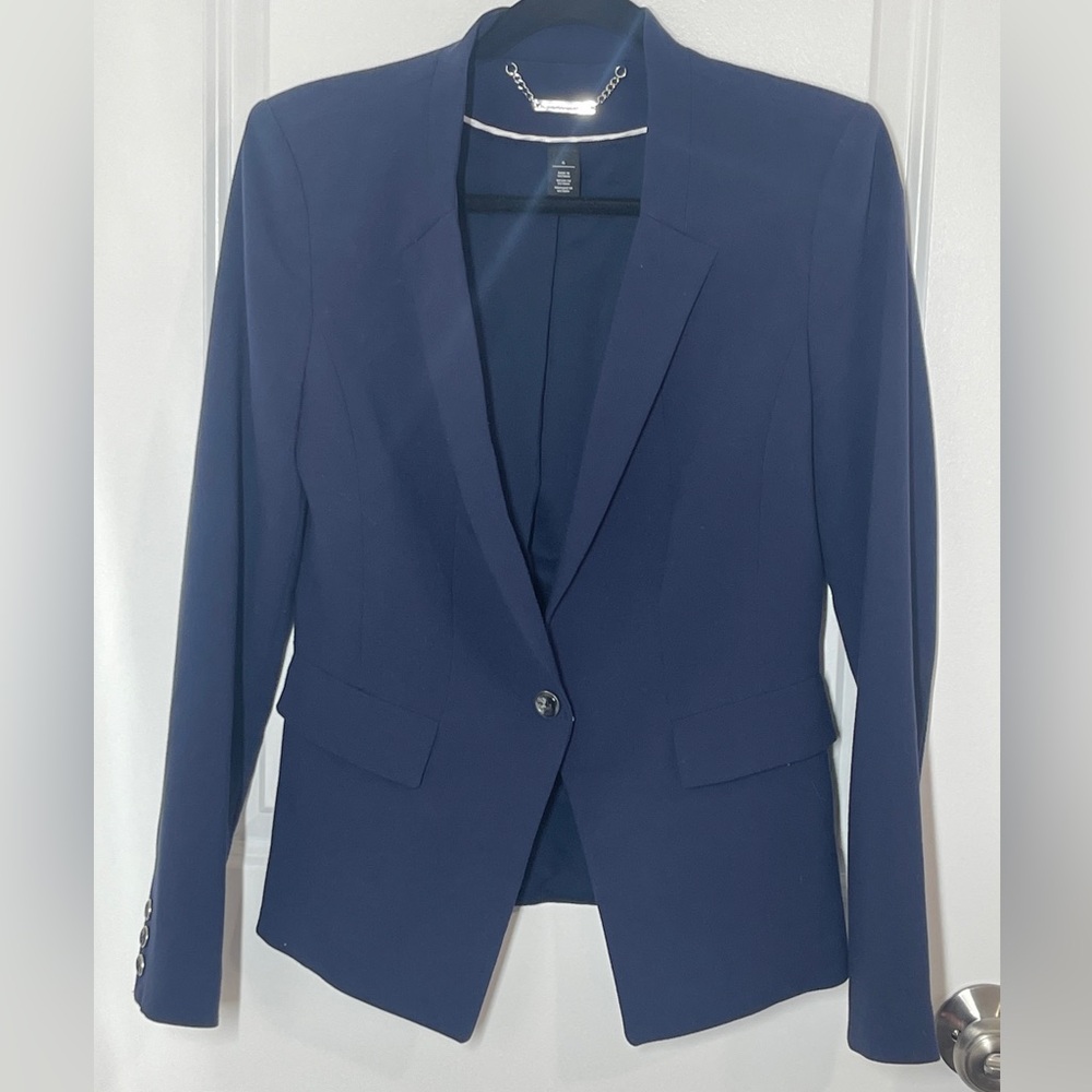WHBM one button navy blazer size 6